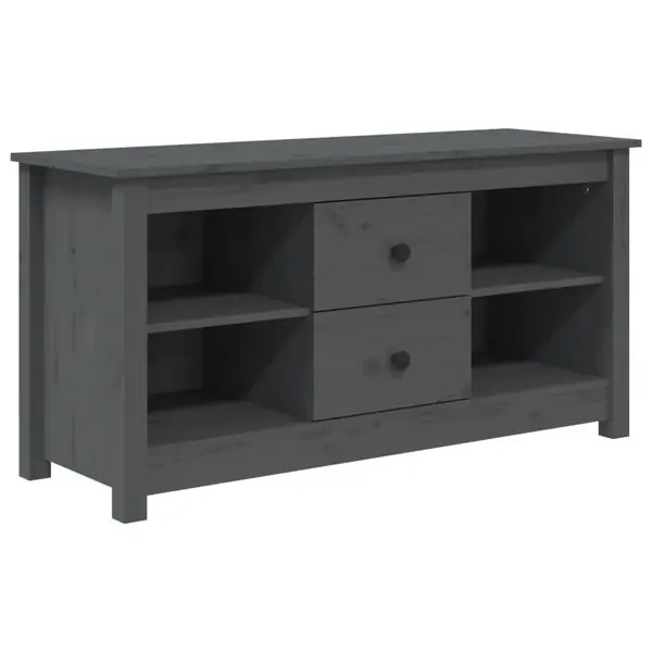 vidaXL Tv-bänk grå 103x36,5x52 cm massiv furu Fynd