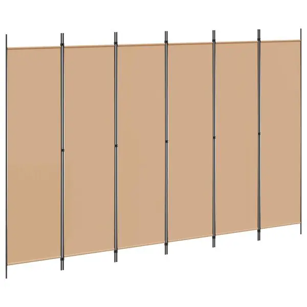 Bästa pris vidaXL 6-panelers rumsavdelare Beige 300 x 200 cm Tyg