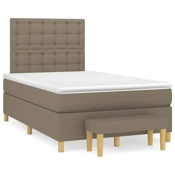 Bästa pris vidaXL Ramsäng med madrass taupe 120x190 cm tyg