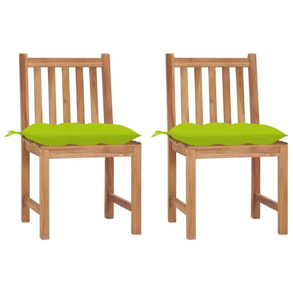 vidaXL Trädgårdsstolar 2 st med dynor massiv teak Extra rabatt