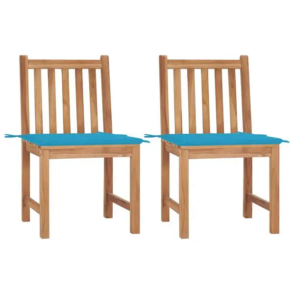 Beställ nu vidaXL Trädgårdsstolar 2 st med dynor massiv teak