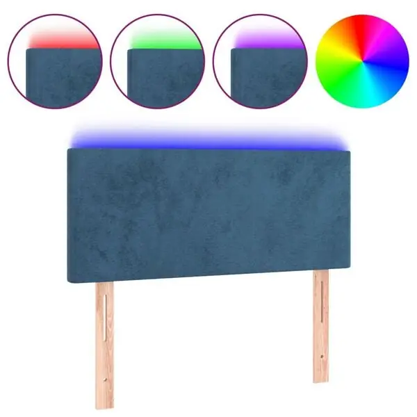 vidaXL Sänggavel LED mörkblå 80x5x78/88 cm sammet Rabatter