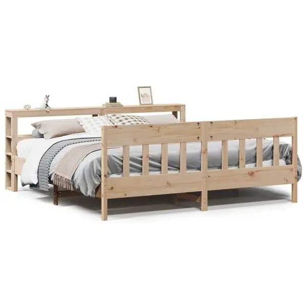 Erbjudande vidaXL Sängram utan madrass 200x200 cm massiv furu