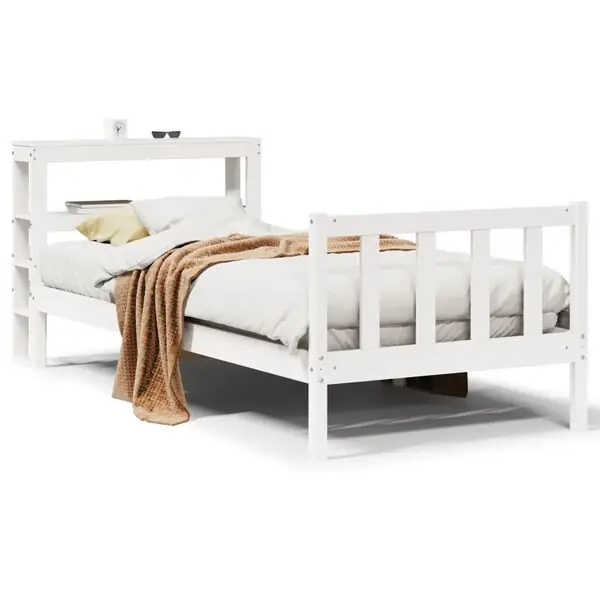 Reapris vidaXL Sängram utan madrass vit 75x190 cm massiv furu