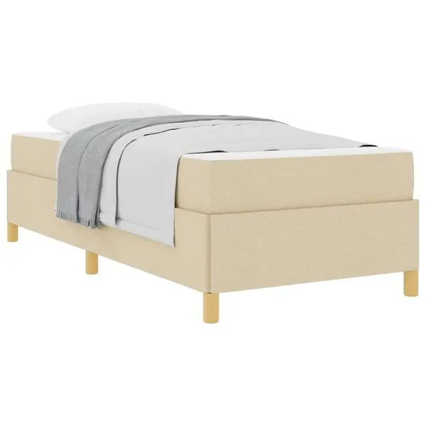 vidaXL Sängram med madrass Kräm 80 x 200 cm tyg Handla nu