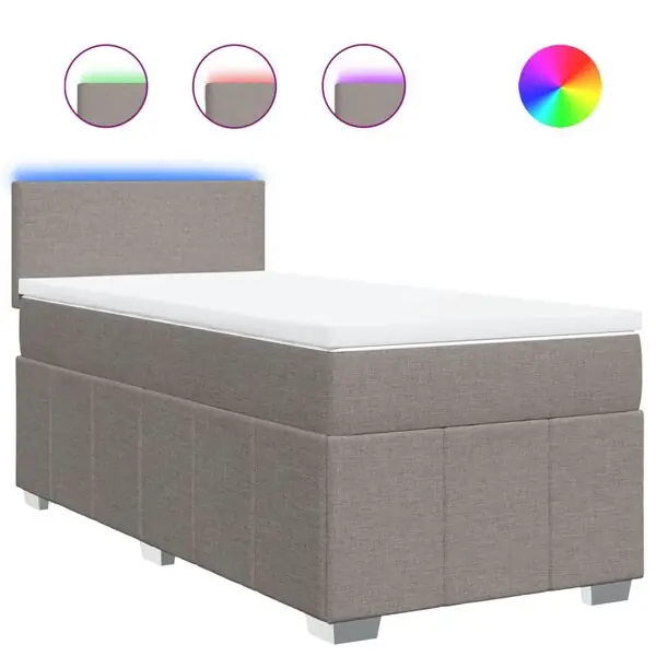 vidaXL Ramsäng med madrass taupe 80x200 cm tyg Nyhet