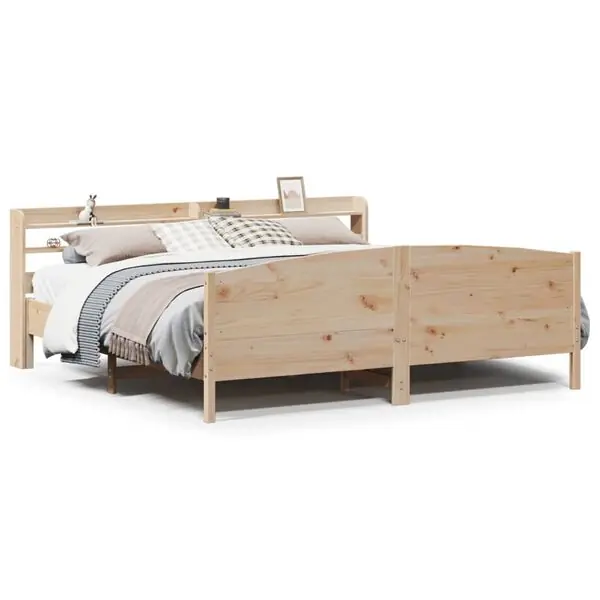 vidaXL Sängram utan madrass 200x200 cm massiv furu Outlet