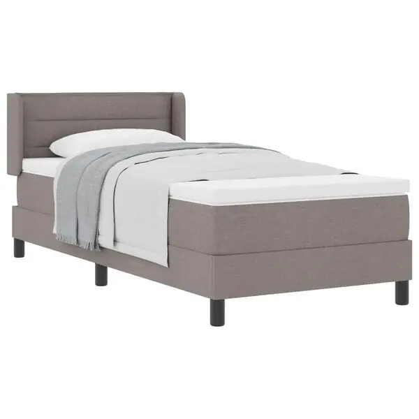 Begränsad tid vidaXL Bäddfjäder med huvudgavel Taupe 190 x 90 cm tyg