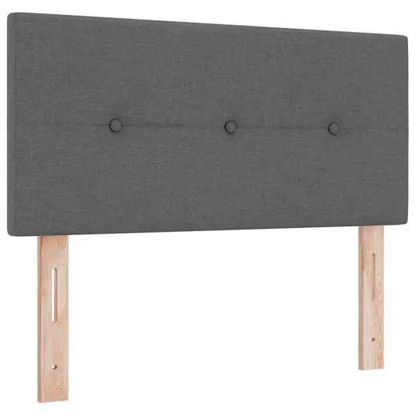 vidaXL Höjdjusterbar Sänggavel med huvudgavel Mörkgrå 80 cm tyg Beställ idag