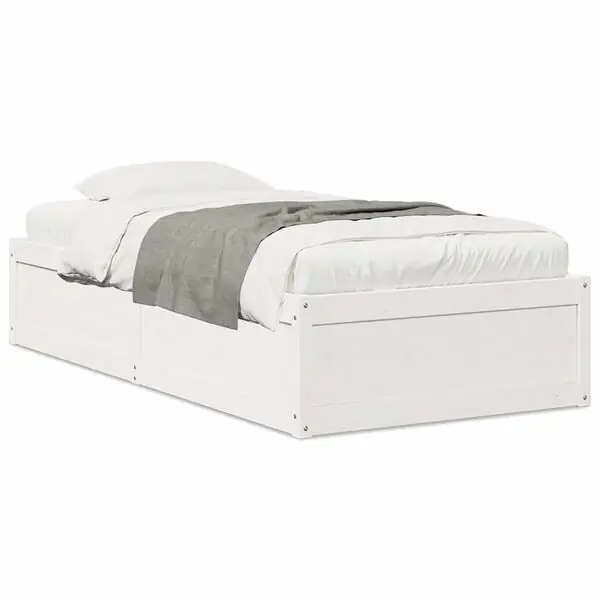 vidaXL Sängram utan madrass vit 90x200 cm massiv furu Beställ idag