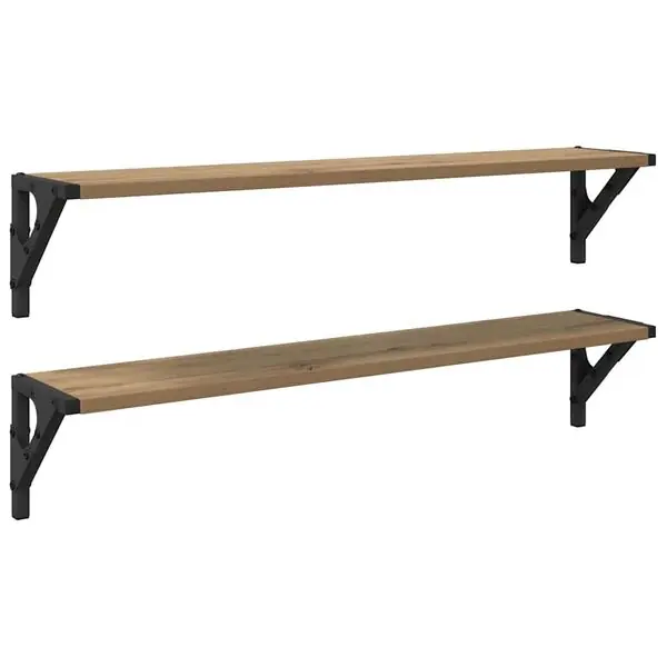 vidaXL Vägg hyllor 2 pcs Artisan Ek 80 x 15 x 15,5 cm Konstruerat trä Fynd