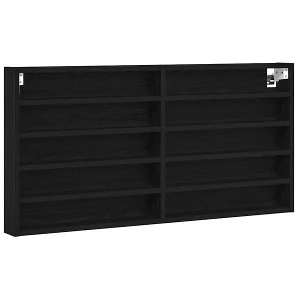 vidaXL Visningsskåp Svart Ek 100 x 8,5 x 50 cm Konstruerat trä Rabatter
