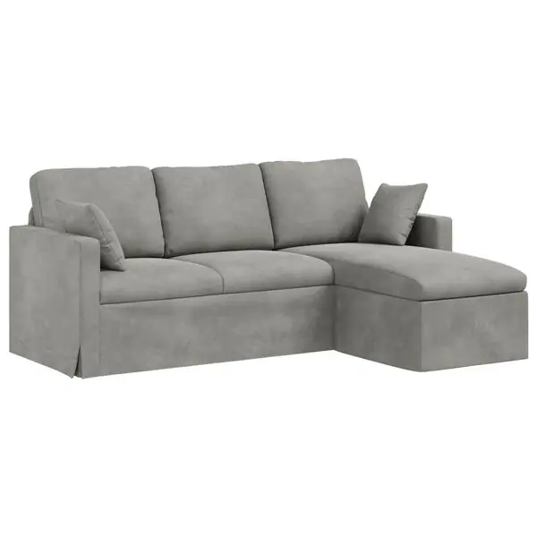 Billig vidaXL Soffa Ljusgrå 198 x 134 x 80 cm Sammet